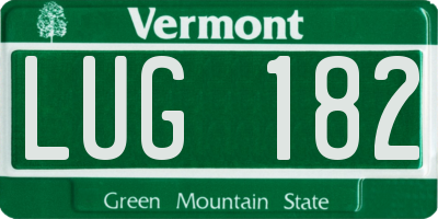 VT license plate LUG182