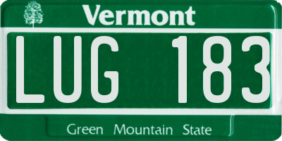 VT license plate LUG183