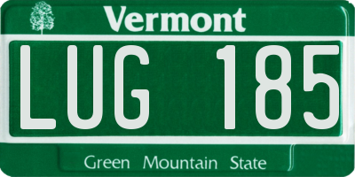VT license plate LUG185