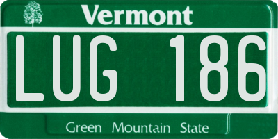 VT license plate LUG186