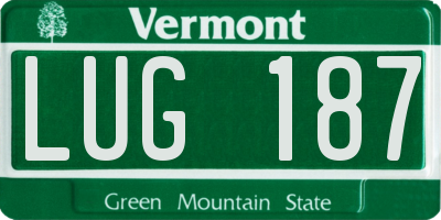 VT license plate LUG187