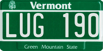 VT license plate LUG190