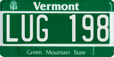 VT license plate LUG198