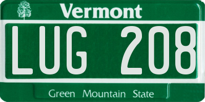 VT license plate LUG208