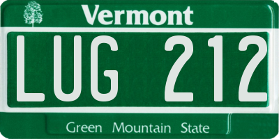 VT license plate LUG212