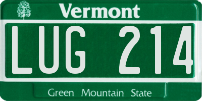 VT license plate LUG214