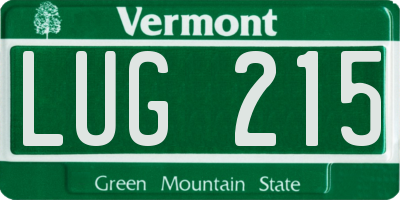 VT license plate LUG215