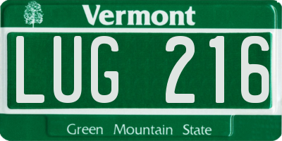 VT license plate LUG216