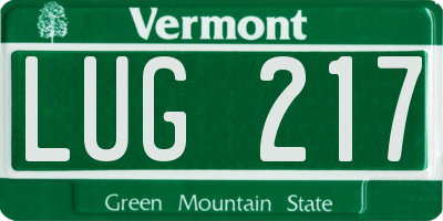 VT license plate LUG217