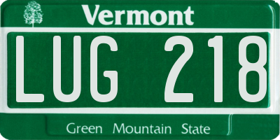 VT license plate LUG218