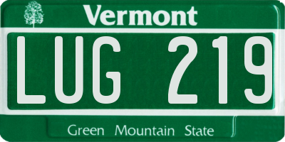 VT license plate LUG219