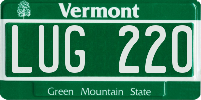 VT license plate LUG220