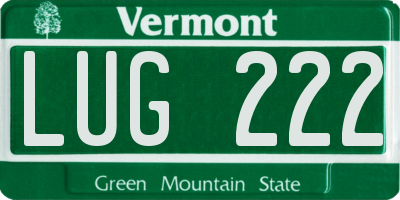 VT license plate LUG222