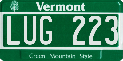 VT license plate LUG223