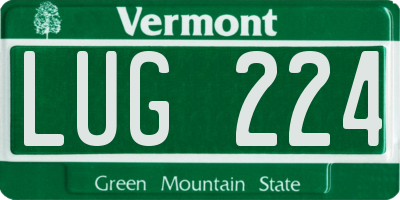 VT license plate LUG224