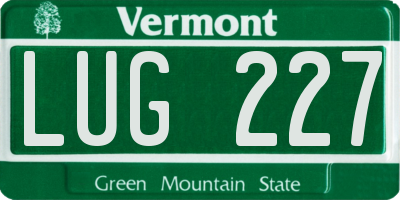 VT license plate LUG227