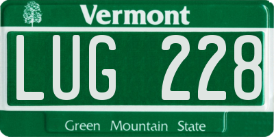 VT license plate LUG228
