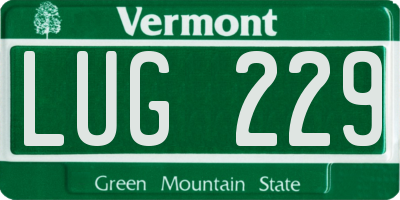 VT license plate LUG229