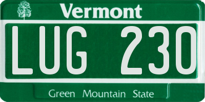 VT license plate LUG230