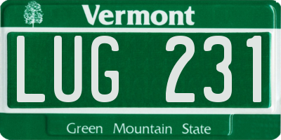 VT license plate LUG231