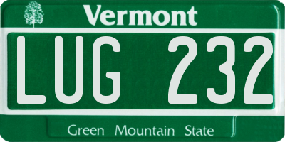 VT license plate LUG232