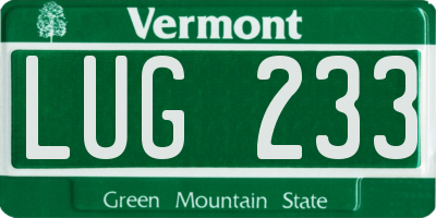 VT license plate LUG233