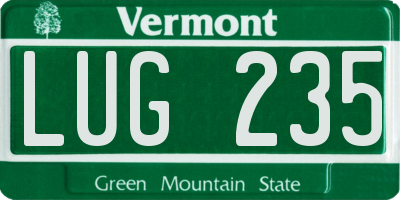 VT license plate LUG235