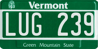 VT license plate LUG239
