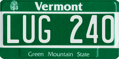 VT license plate LUG240