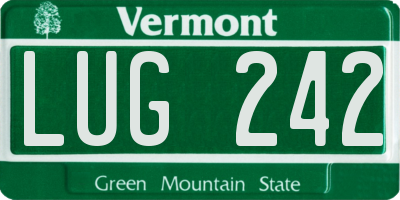 VT license plate LUG242