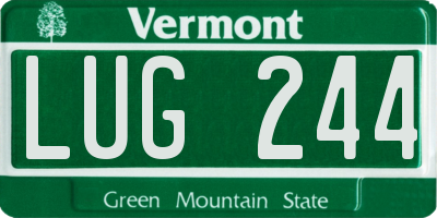 VT license plate LUG244