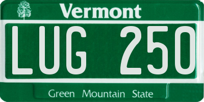 VT license plate LUG250