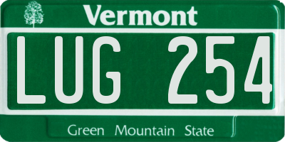 VT license plate LUG254