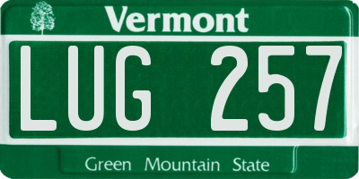 VT license plate LUG257