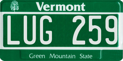 VT license plate LUG259