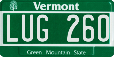 VT license plate LUG260