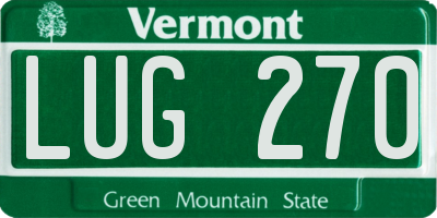 VT license plate LUG270