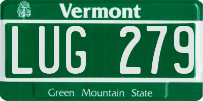 VT license plate LUG279
