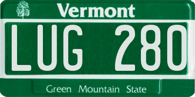 VT license plate LUG280