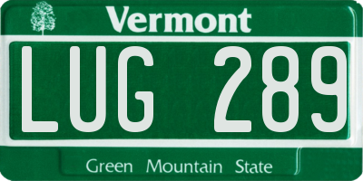 VT license plate LUG289