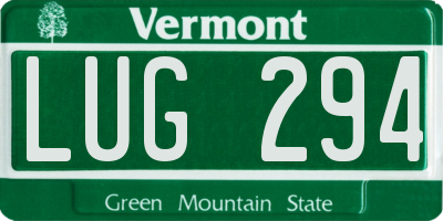 VT license plate LUG294