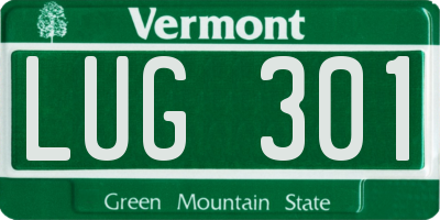 VT license plate LUG301