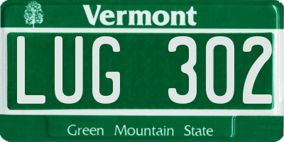 VT license plate LUG302