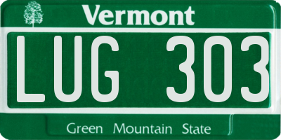 VT license plate LUG303