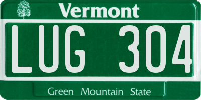 VT license plate LUG304