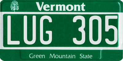 VT license plate LUG305
