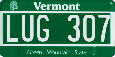 VT license plate LUG307