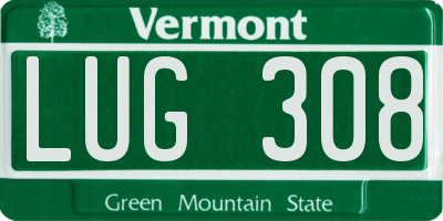 VT license plate LUG308