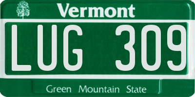 VT license plate LUG309