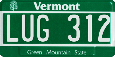 VT license plate LUG312